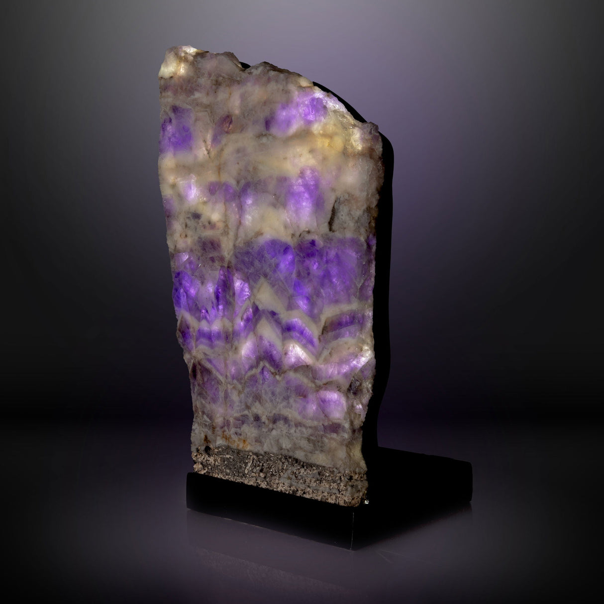 Chevron Amethyst Slice Table Lamp Pair- Horizontal Banding