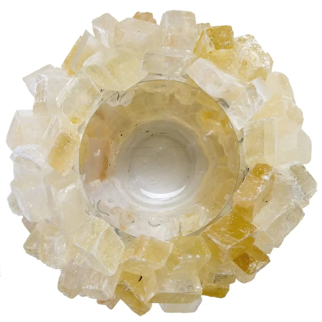 Calcite Cube Gemstone Vase - Round