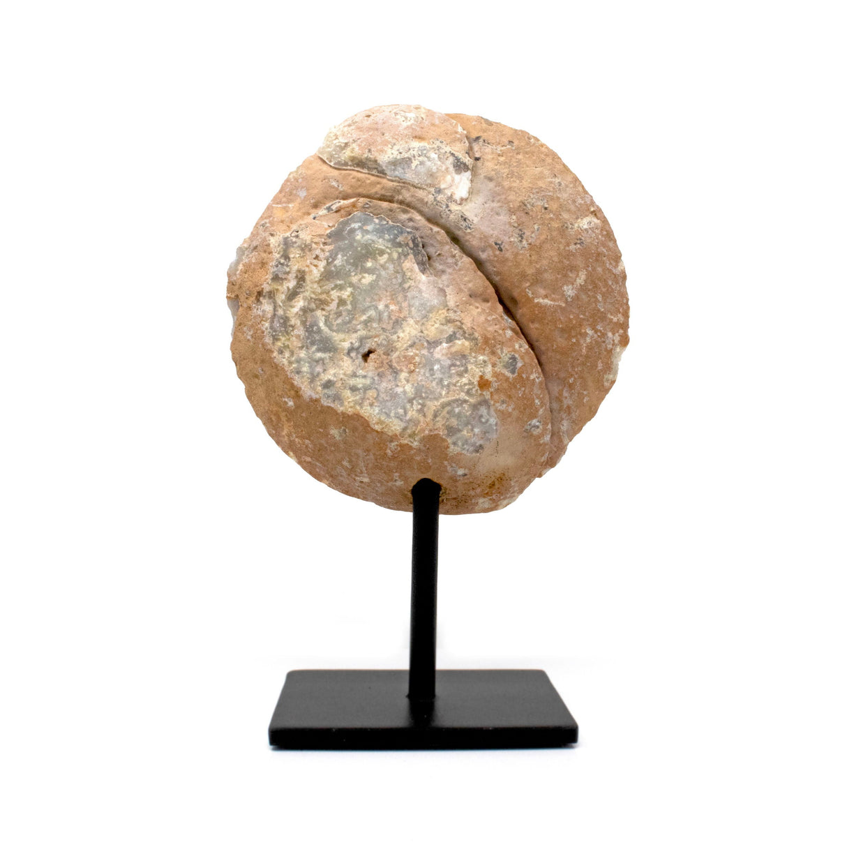 Druze Geode on Post Stand - Grayish Blue with Creams and Multiple Druze Pockets