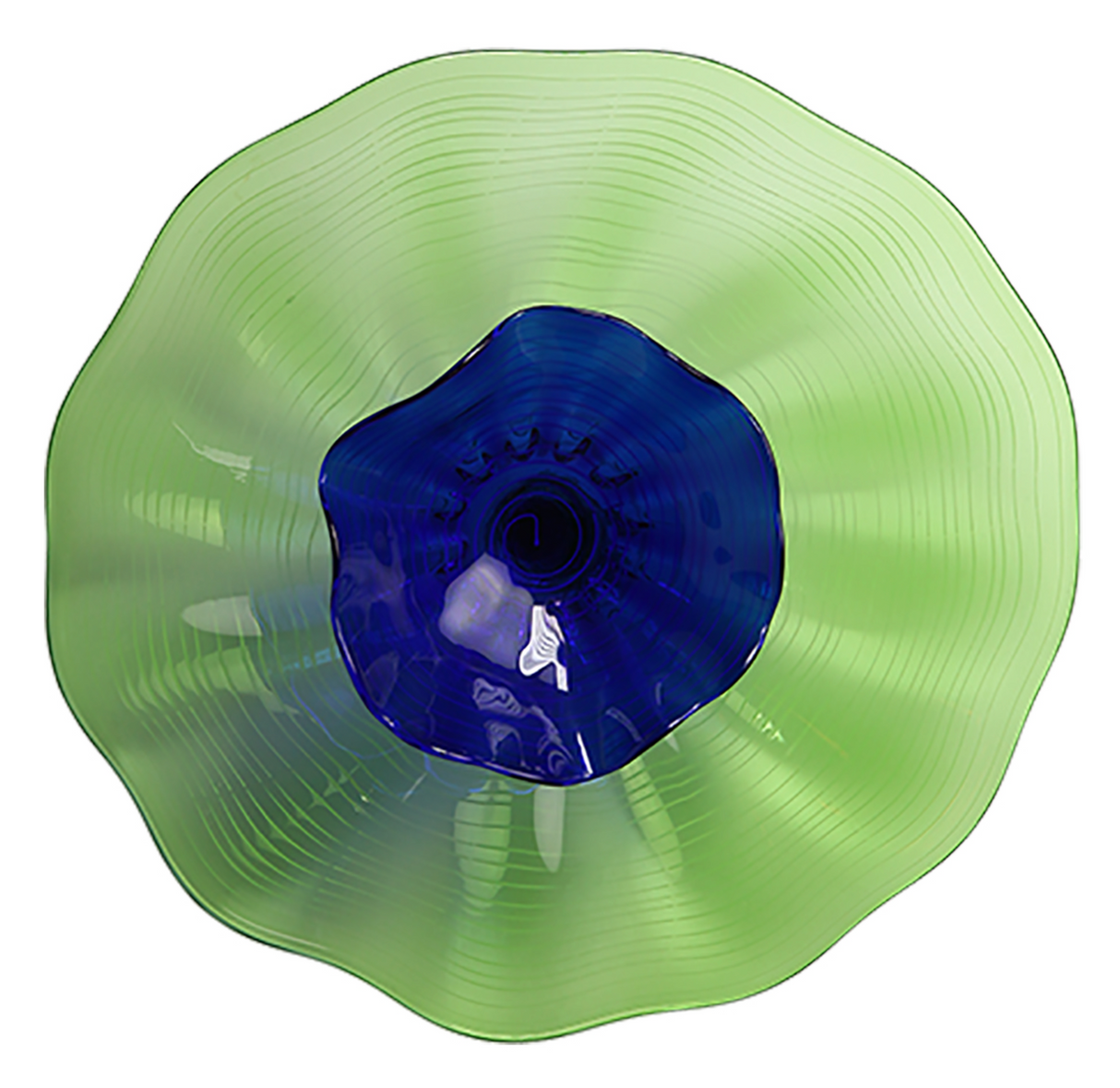 Wall Plate Double Large - Green & Blue Swirl Bloom