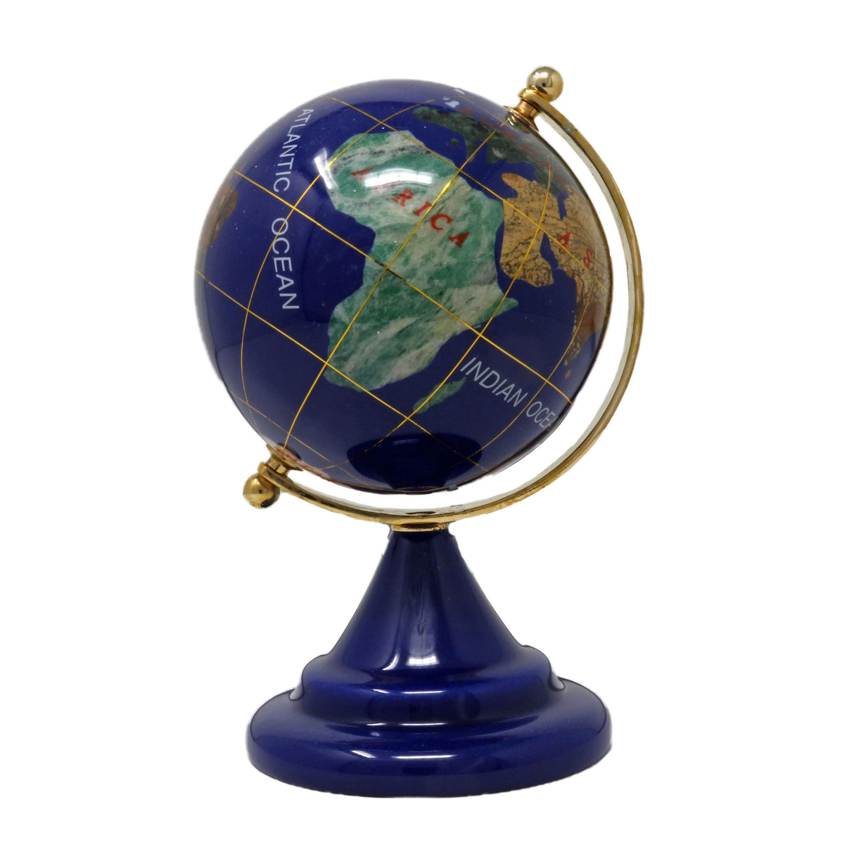 Lapis Lazuli Ocean Inlay Globes 4"