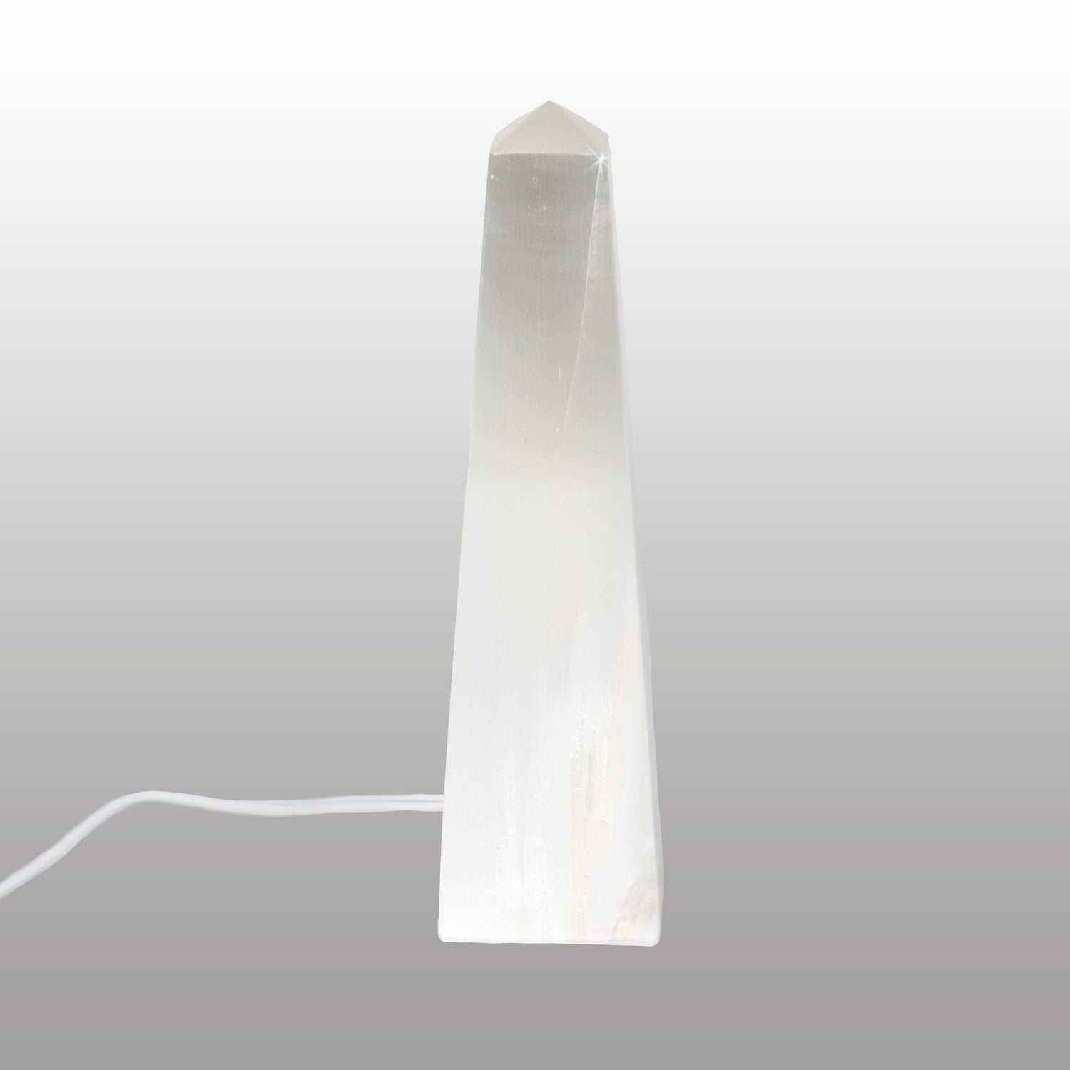 Selenite Obelisk Luminary from Morocco