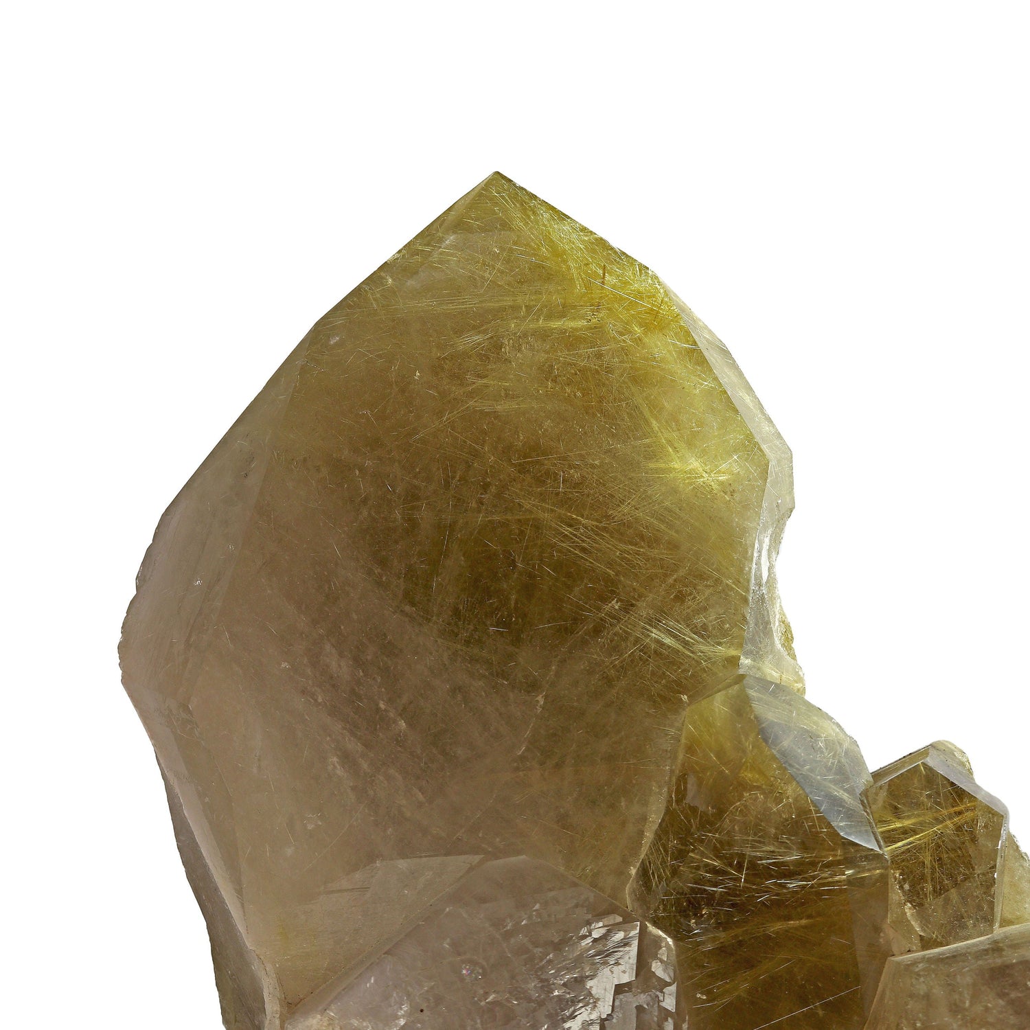 Rutile Quartz Cluster on Custom Rotating Artisan Stand