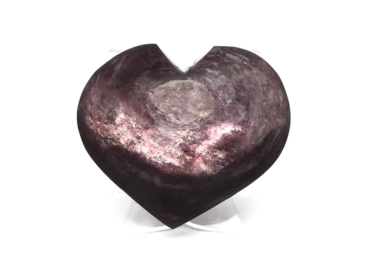 A+ Lepidolite Heart on Lucite Stand