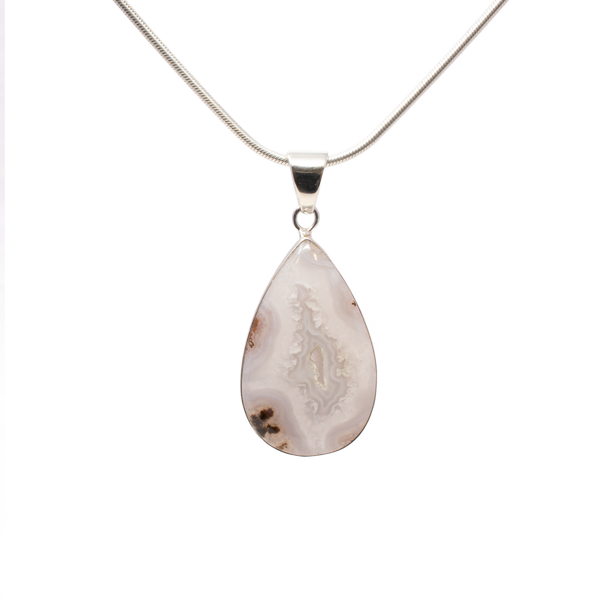 View of Aqua Nevada Agate Drop Pendant