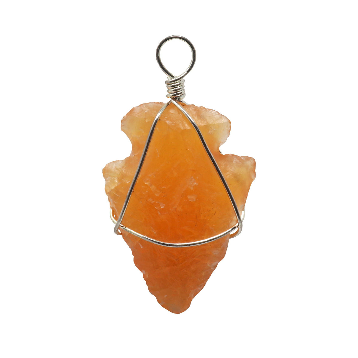 Carnelian Arrowhead Wire Wrapped Pendant