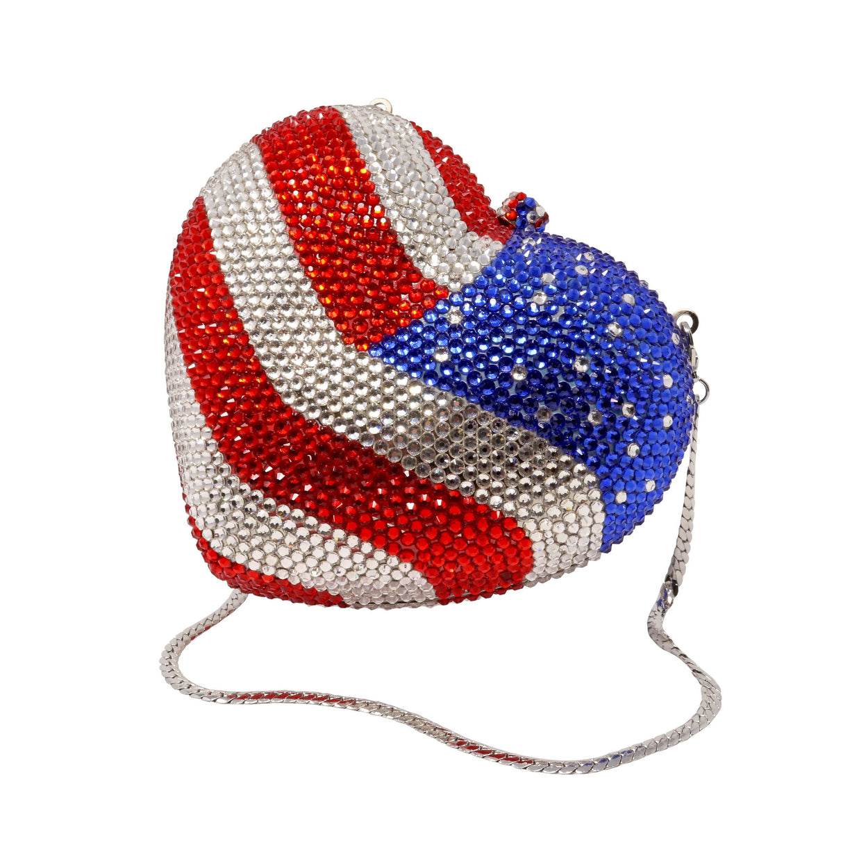 American Flag Crystal Jewel Purse with Chain