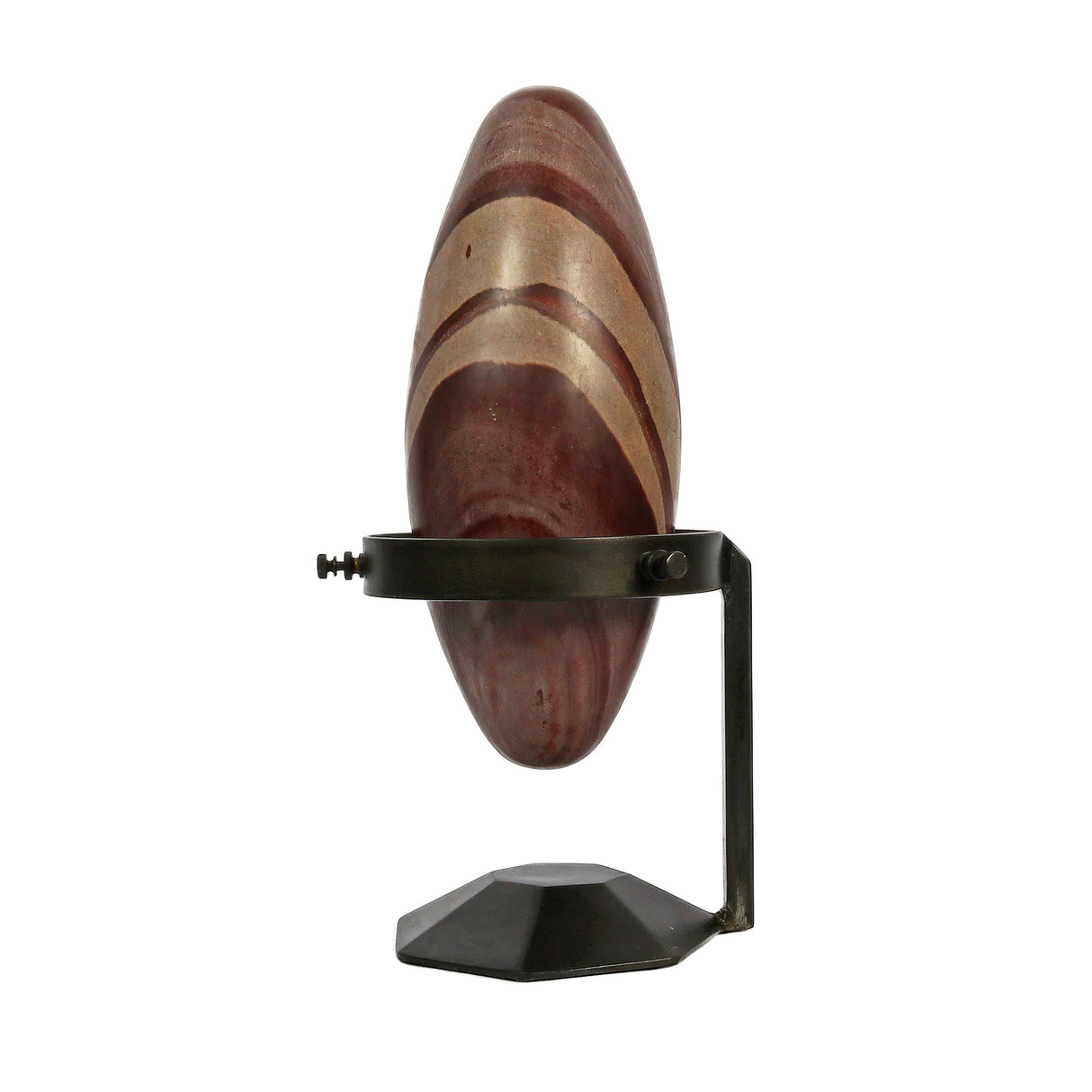 Shiva Lingam Stone on Custom Metal Stand