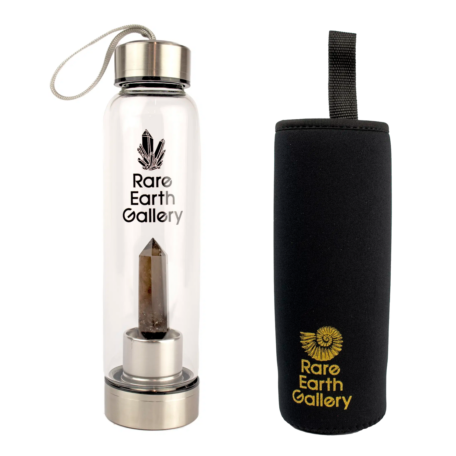 Crystal Water Bottle With Neoprene Sleeve