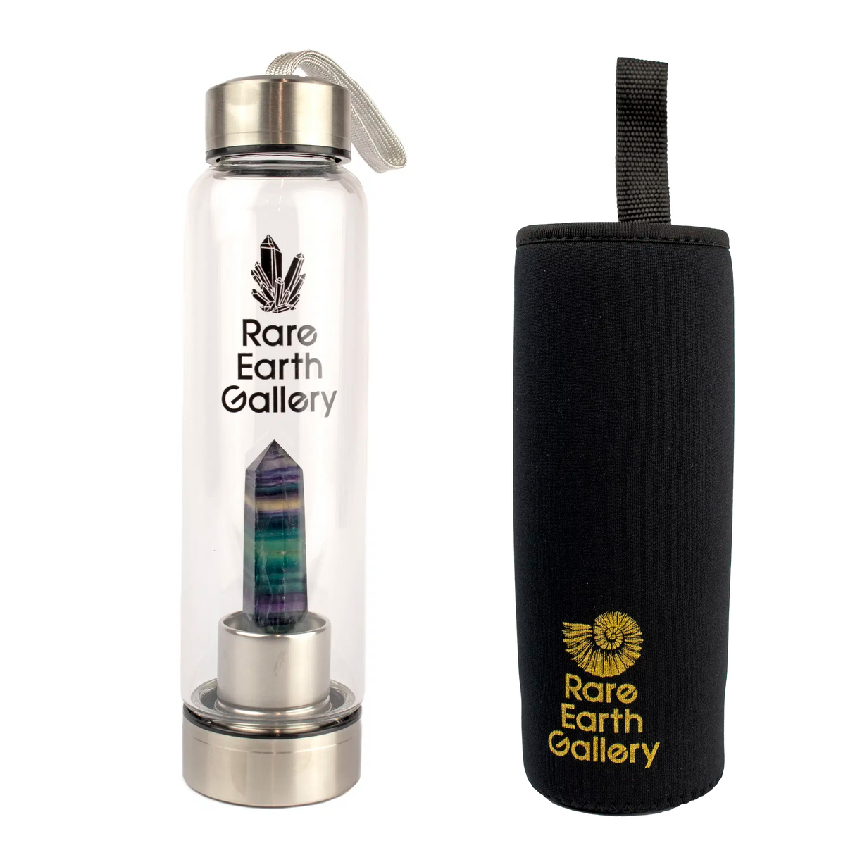 Crystal Water Bottle With Neoprene Sleeve