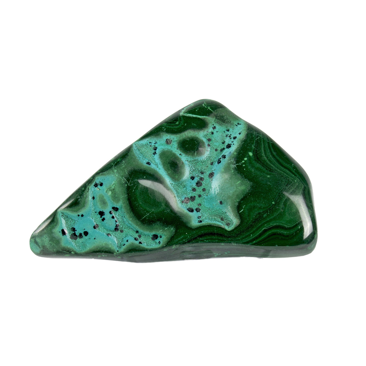 Chrysocolla Malachite Freeform Polished on Lucite Stand