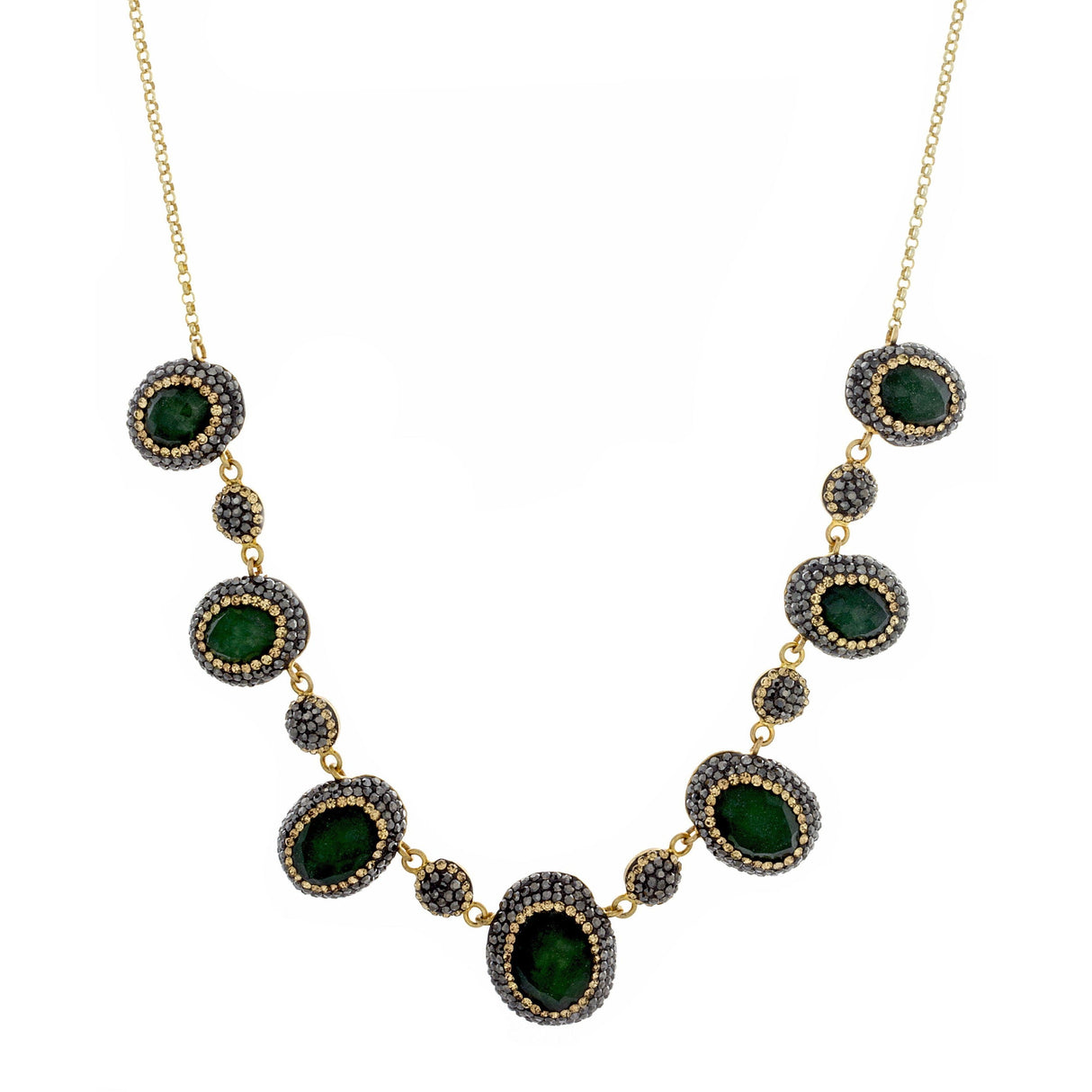 Emerald Necklace with Marcasite & Swarovski Crystals