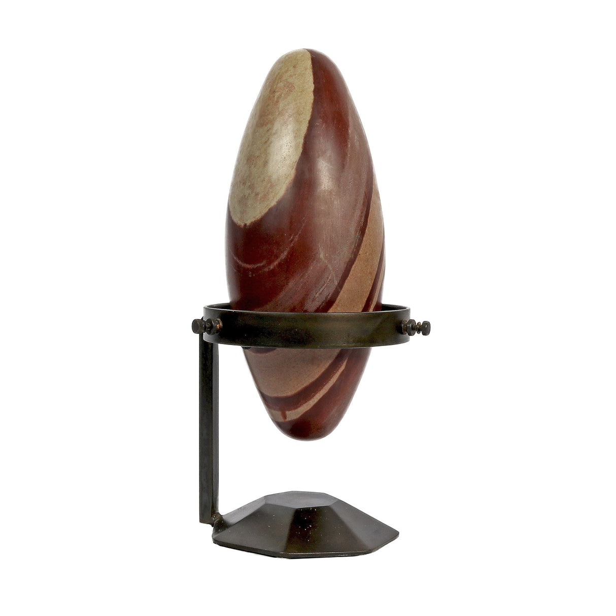 Shiva Lingam Stone on Custom Metal Stand
