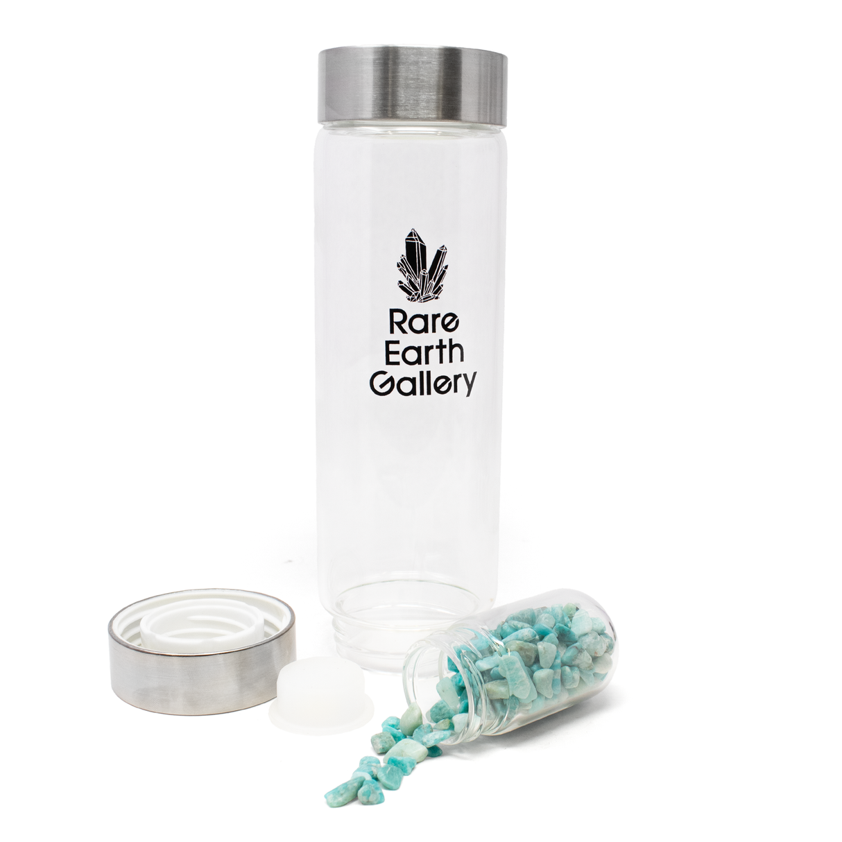 Rare Earth Gallery Water Bottle - Amazonite Filled Dome