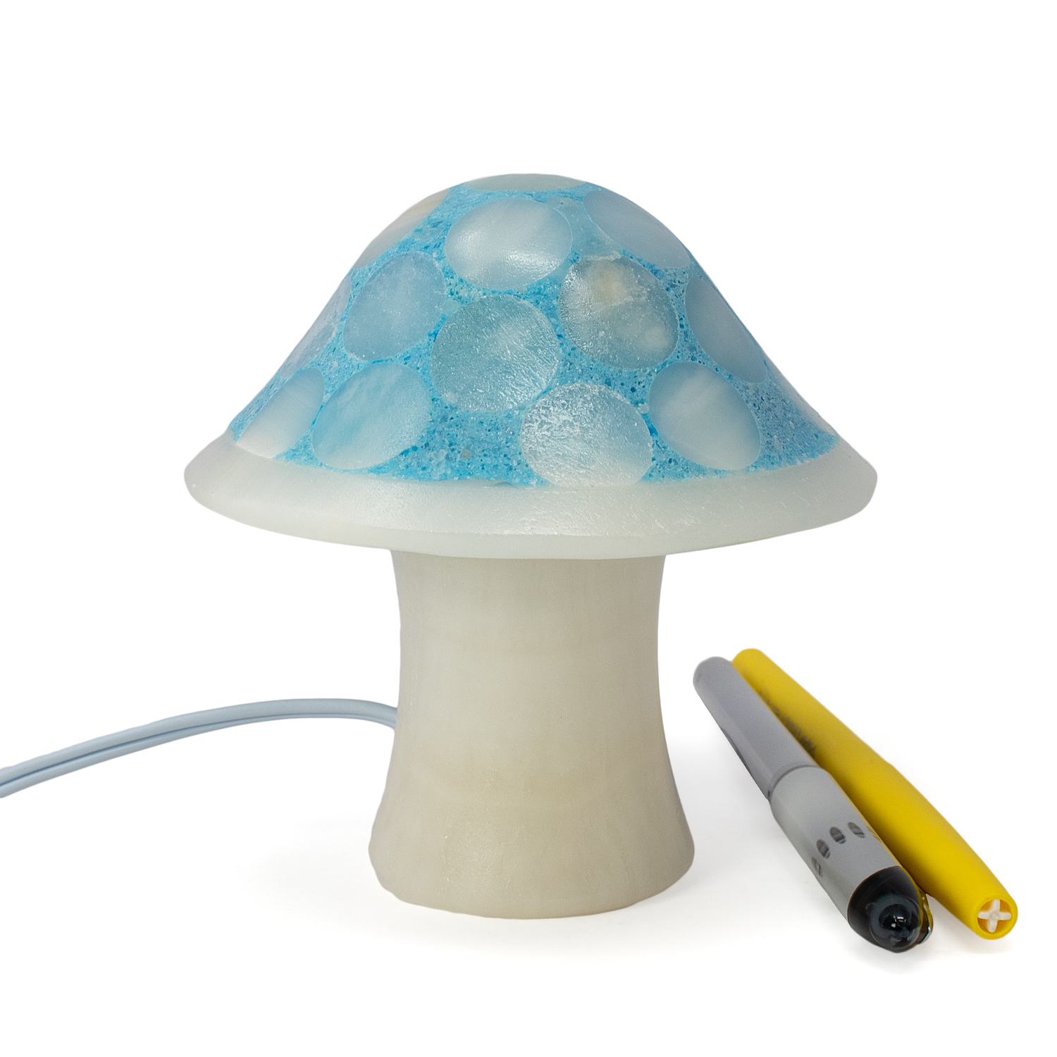 Shroominary Luminary - Small Blue Mushroom Lamp