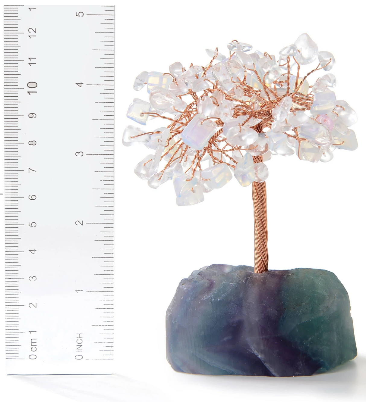 Gemstone Beaded Crystal Tree On Fluorite Base