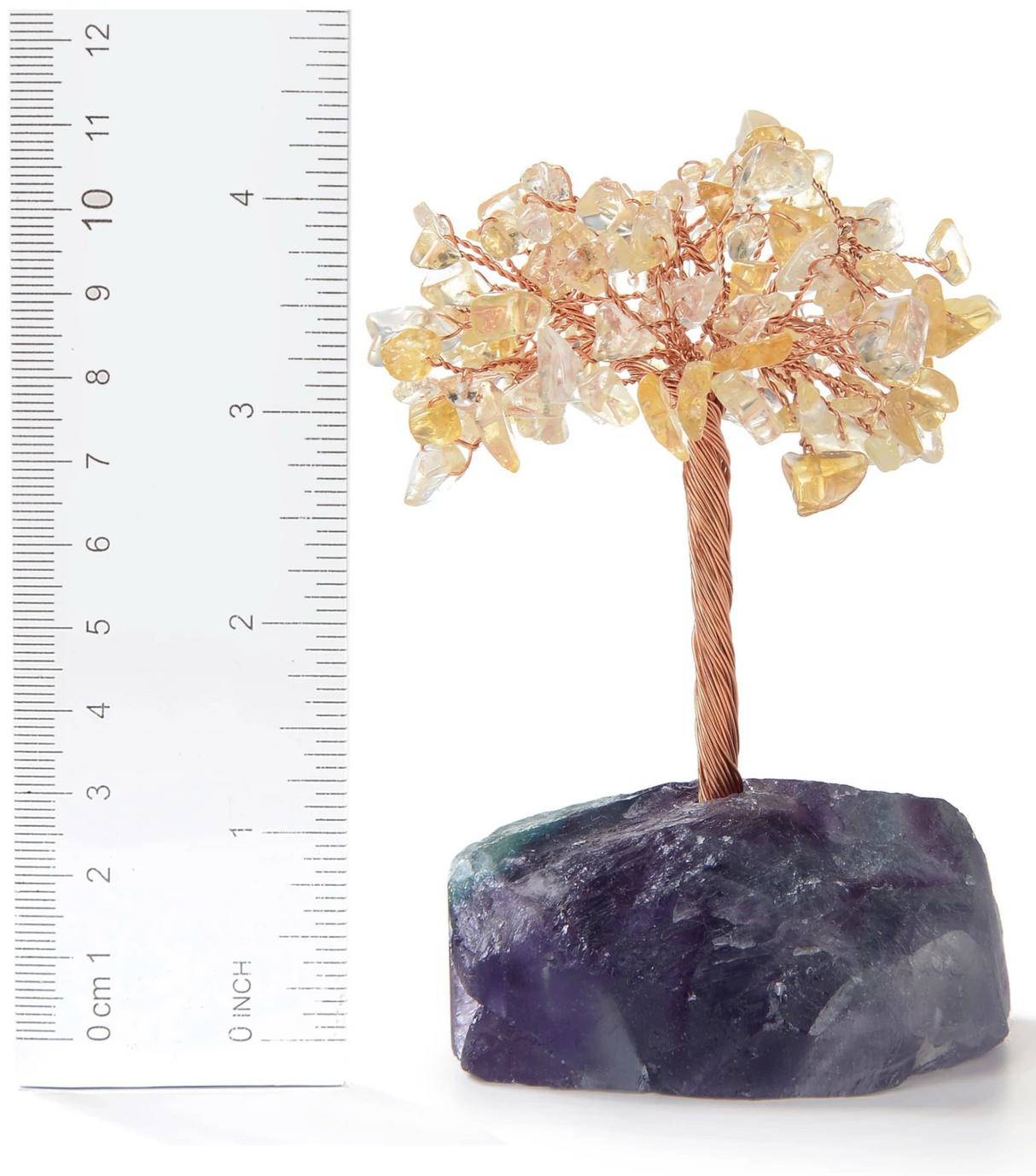 Gemstone Beaded Crystal Tree On Fluorite Base