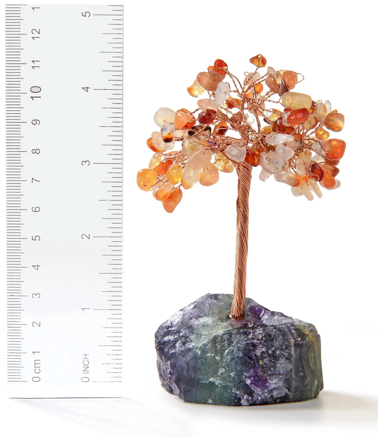 Gemstone Beaded Crystal Tree On Fluorite Base