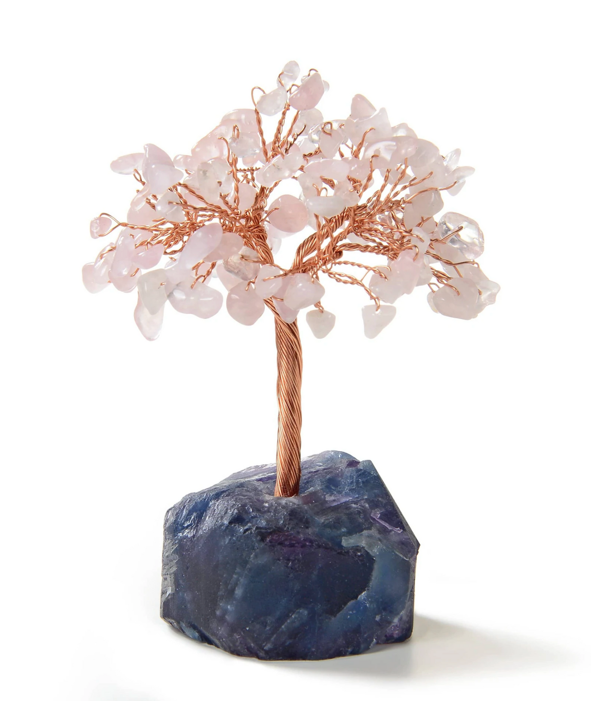 Gemstone Beaded Crystal Tree On Fluorite Base