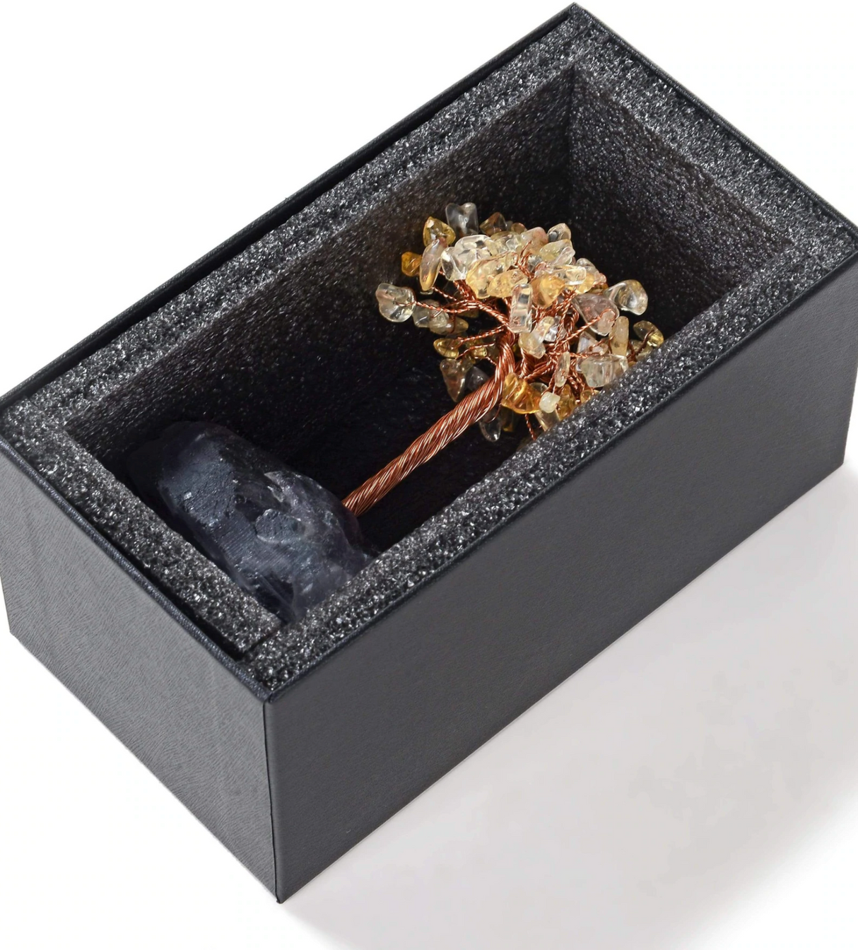 Gemstone Beaded Crystal Tree On Fluorite Base