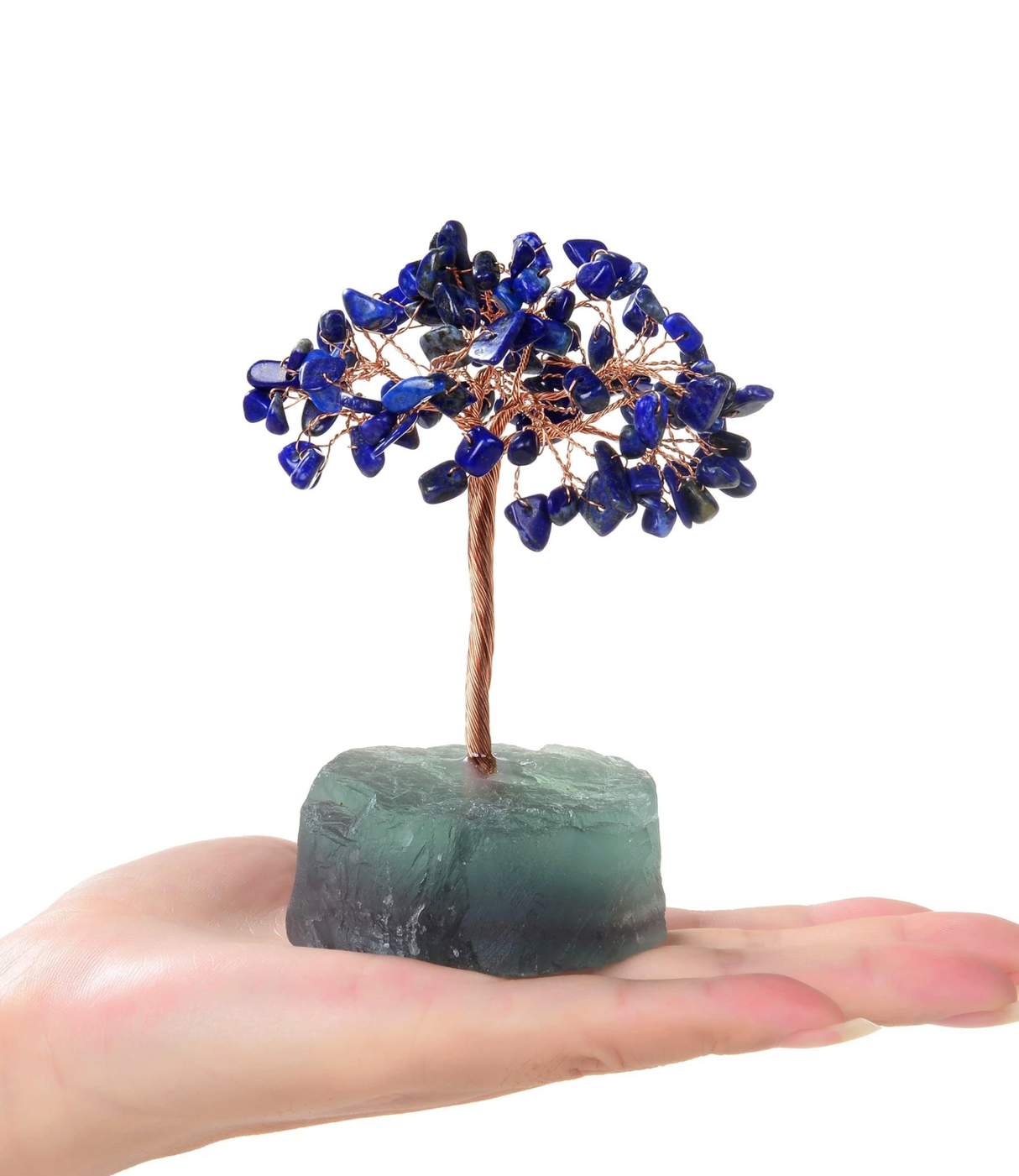 Gemstone Beaded Crystal Tree On Fluorite Base