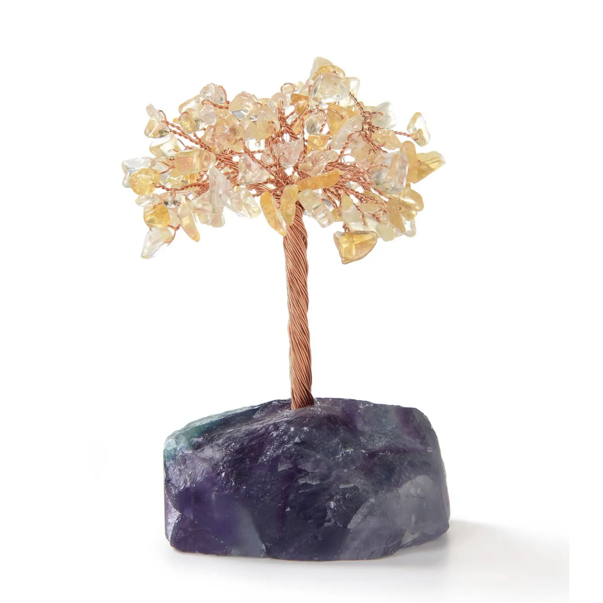 Gemstone Beaded Crystal Tree On Fluorite Base