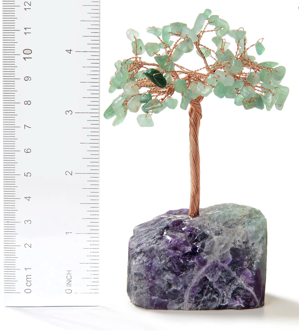 Gemstone Beaded Crystal Tree On Fluorite Base