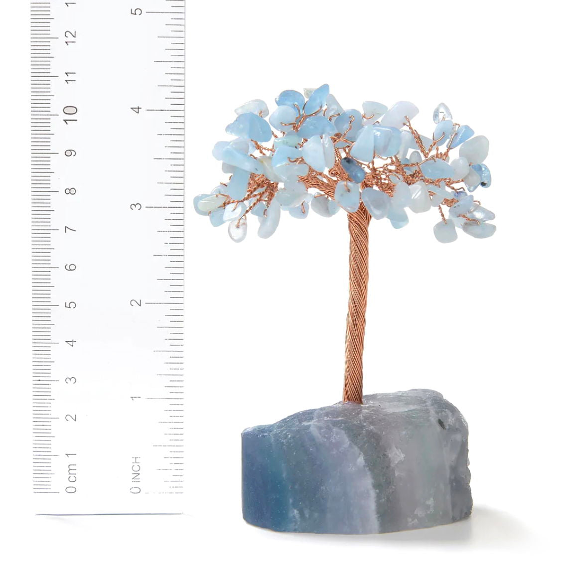 Gemstone Beaded Crystal Tree On Fluorite Base