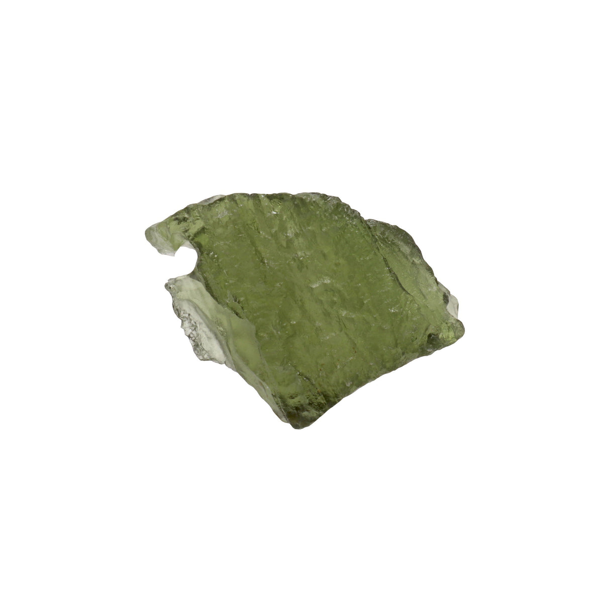 Moldavite Tektite Raw Nugget -Rugged & Glossy Half Dome