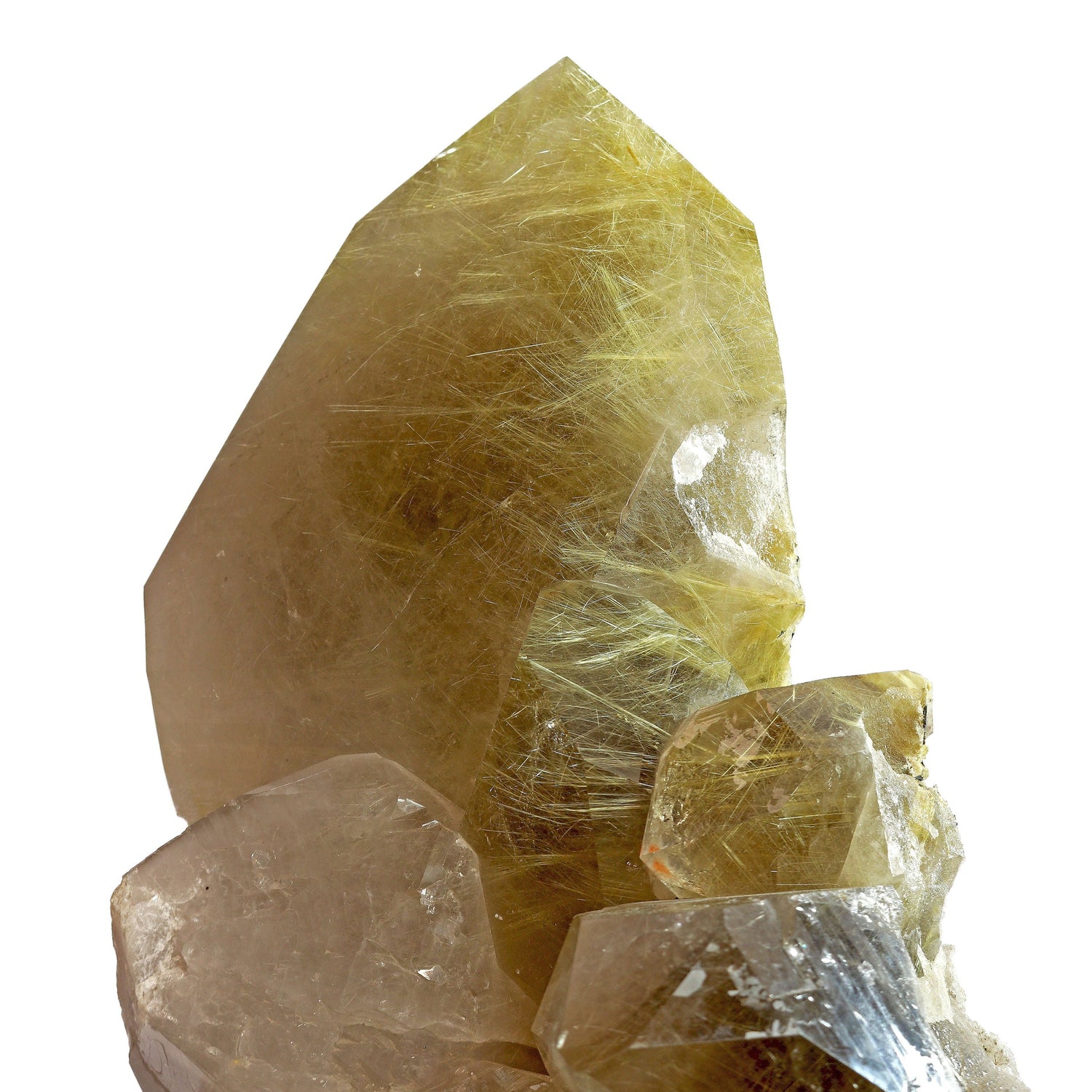 Rutile Quartz Cluster on Custom Rotating Artisan Stand