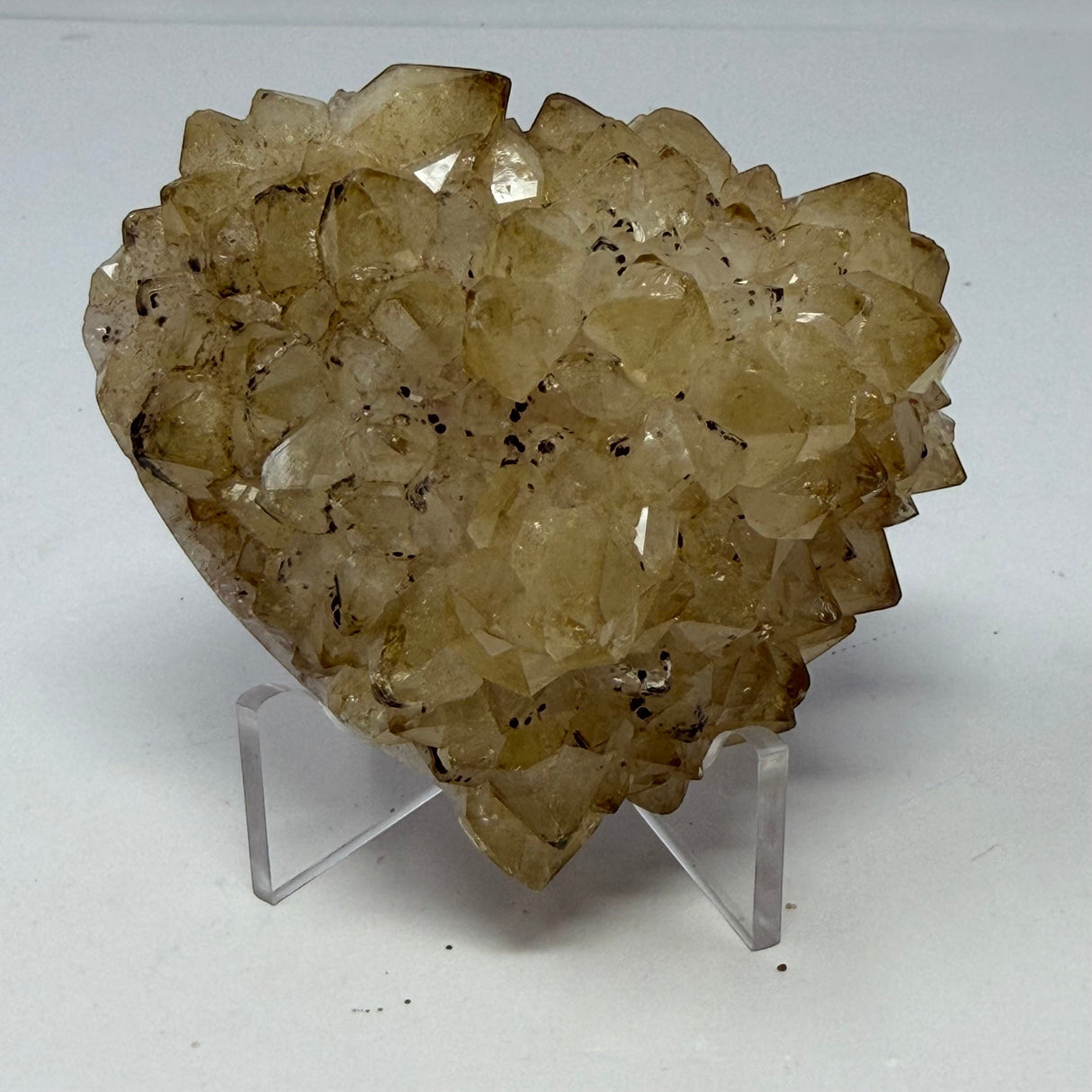 Polished Natural Citrine Crystal Stalactite Knobs on Lucite Stand