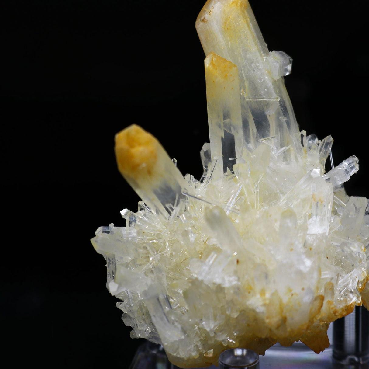 Mango Quartz Cluster on Acrylic Stand from Colombia