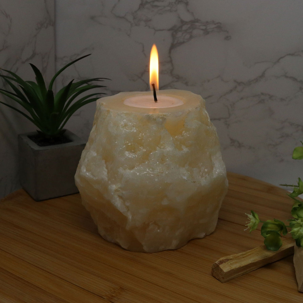 Natural Onyx Candle Holder - Large