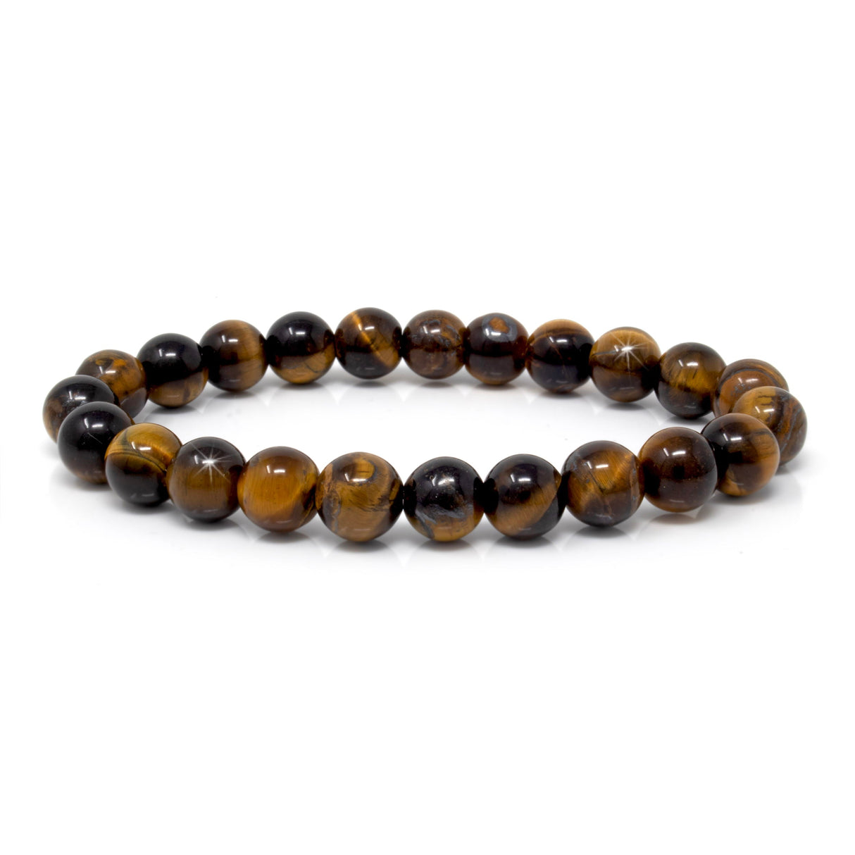 Yellow Tigers Eye 8mm Round Beaded Bracelet