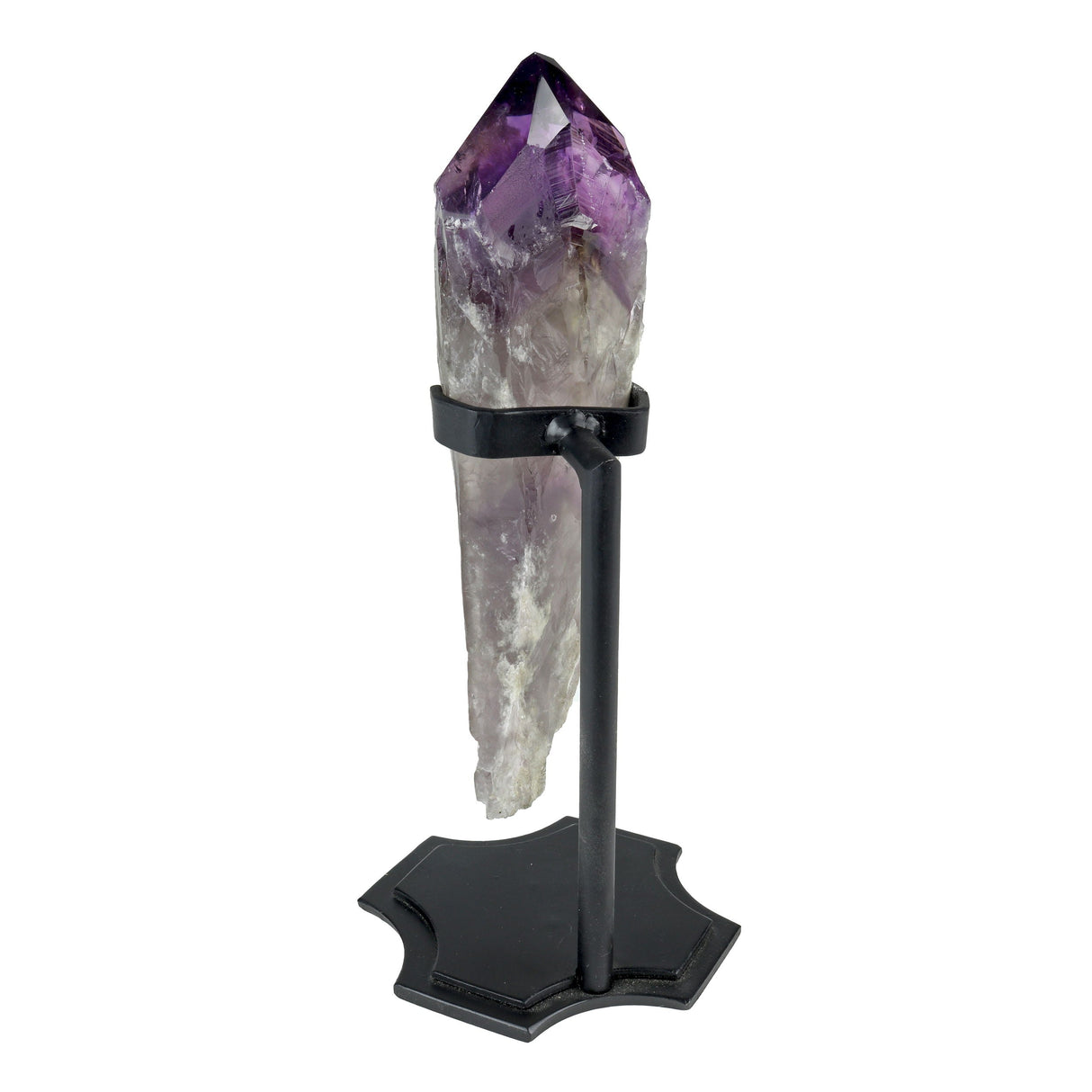 Single Bahia Amethyst Point on Custom Chopper Cross Base - Vertical