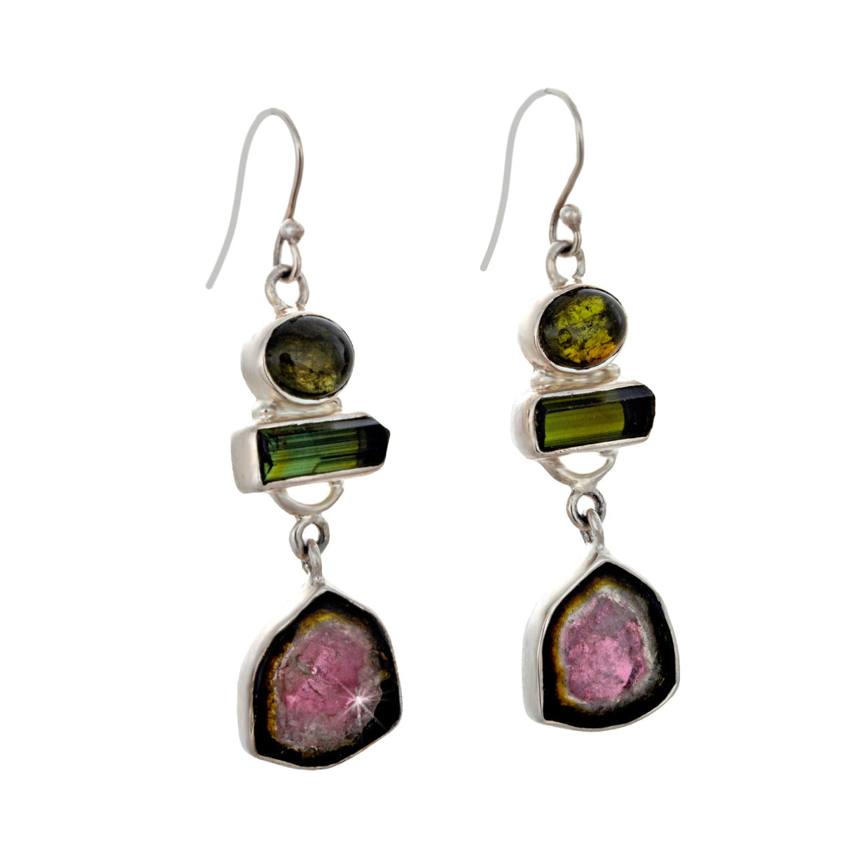 Watermelon Slice Collar Necklace Set with Crystals & Cabs