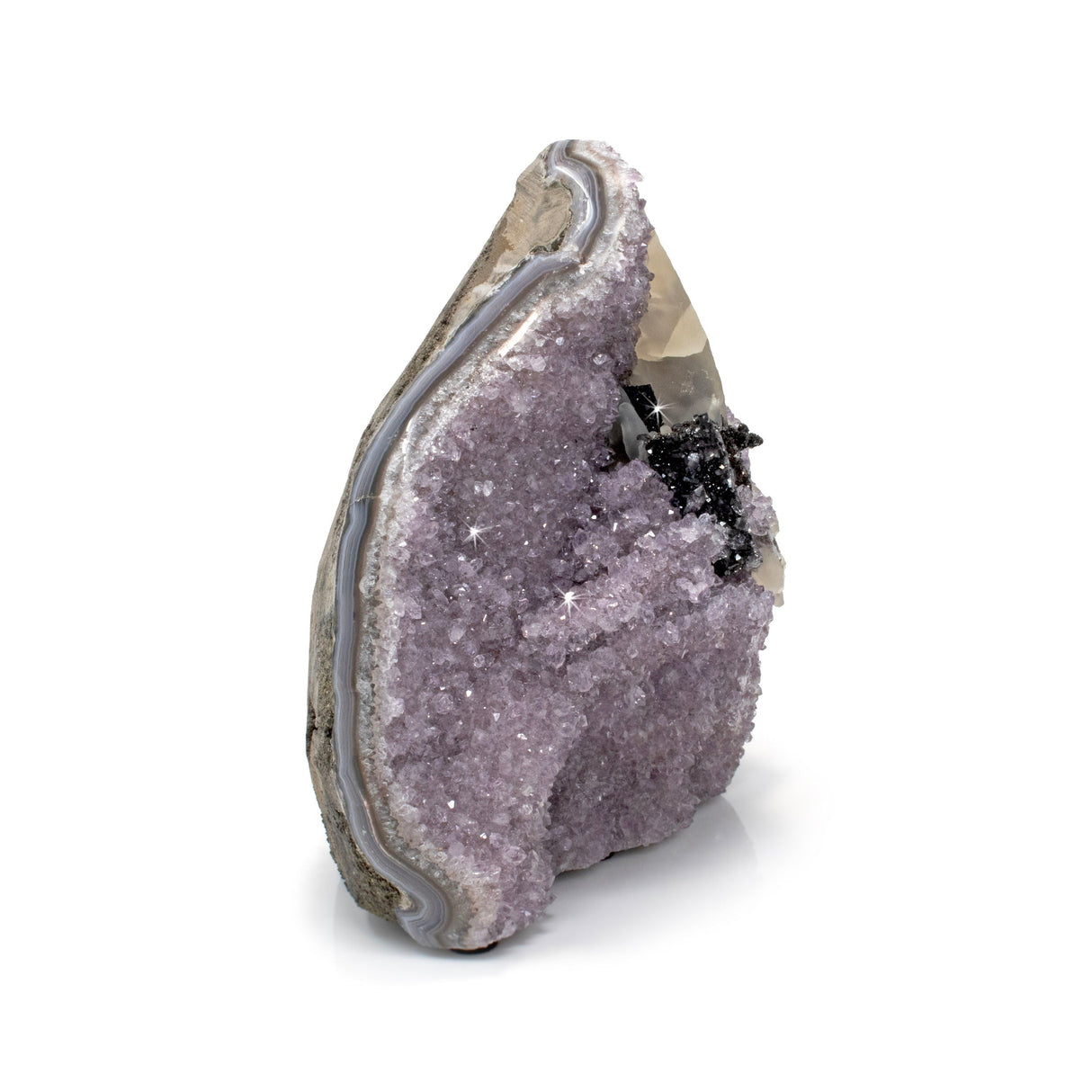 Amethyst Druze Geode Cut Base