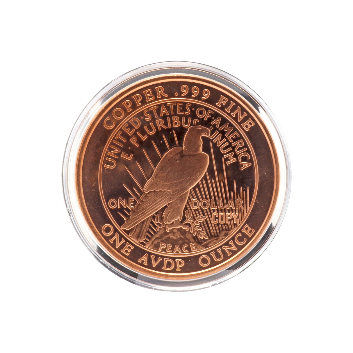 Liberty .999 Pure Copper Coin 1oz Peace Dollar