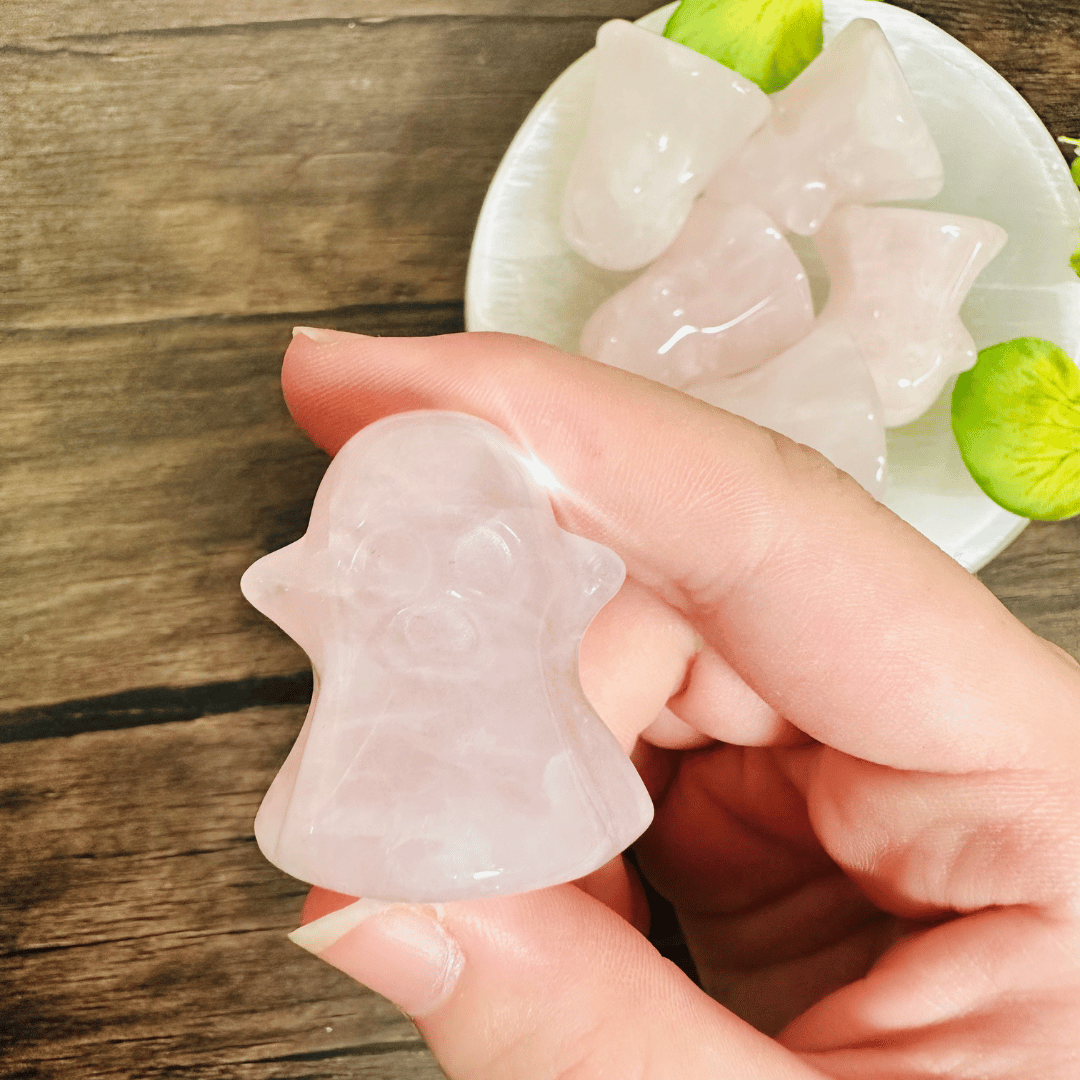 Rose Quartz Ghost Carving (Singles)