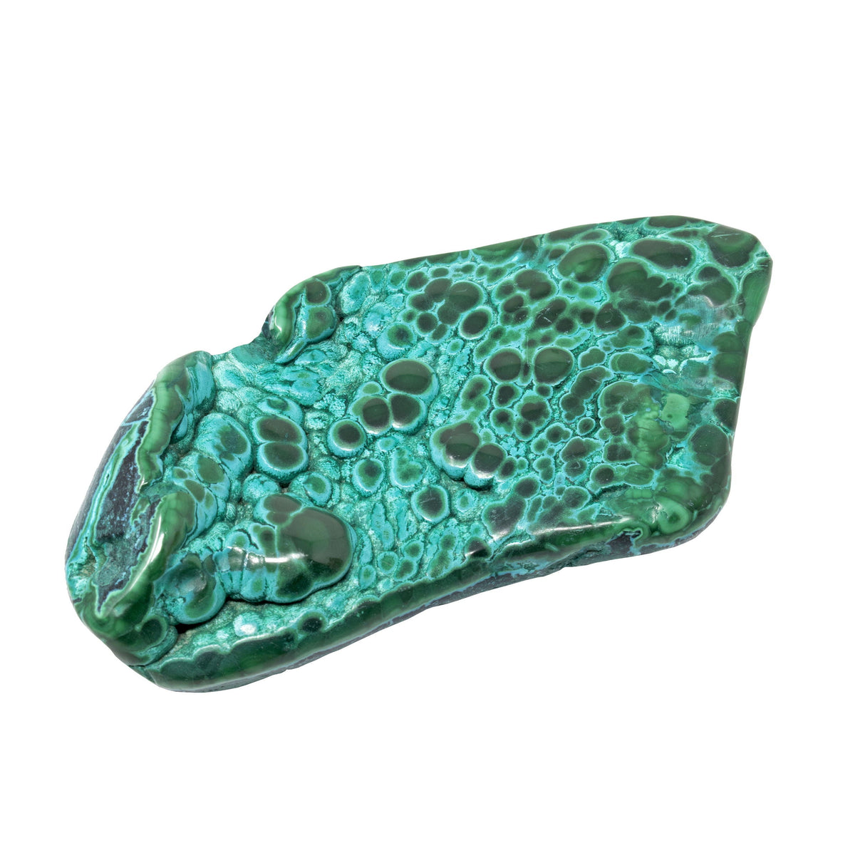 Chrysocolla Malachite Freeform Polished - Covered in "Eyes" on Lucite Stand