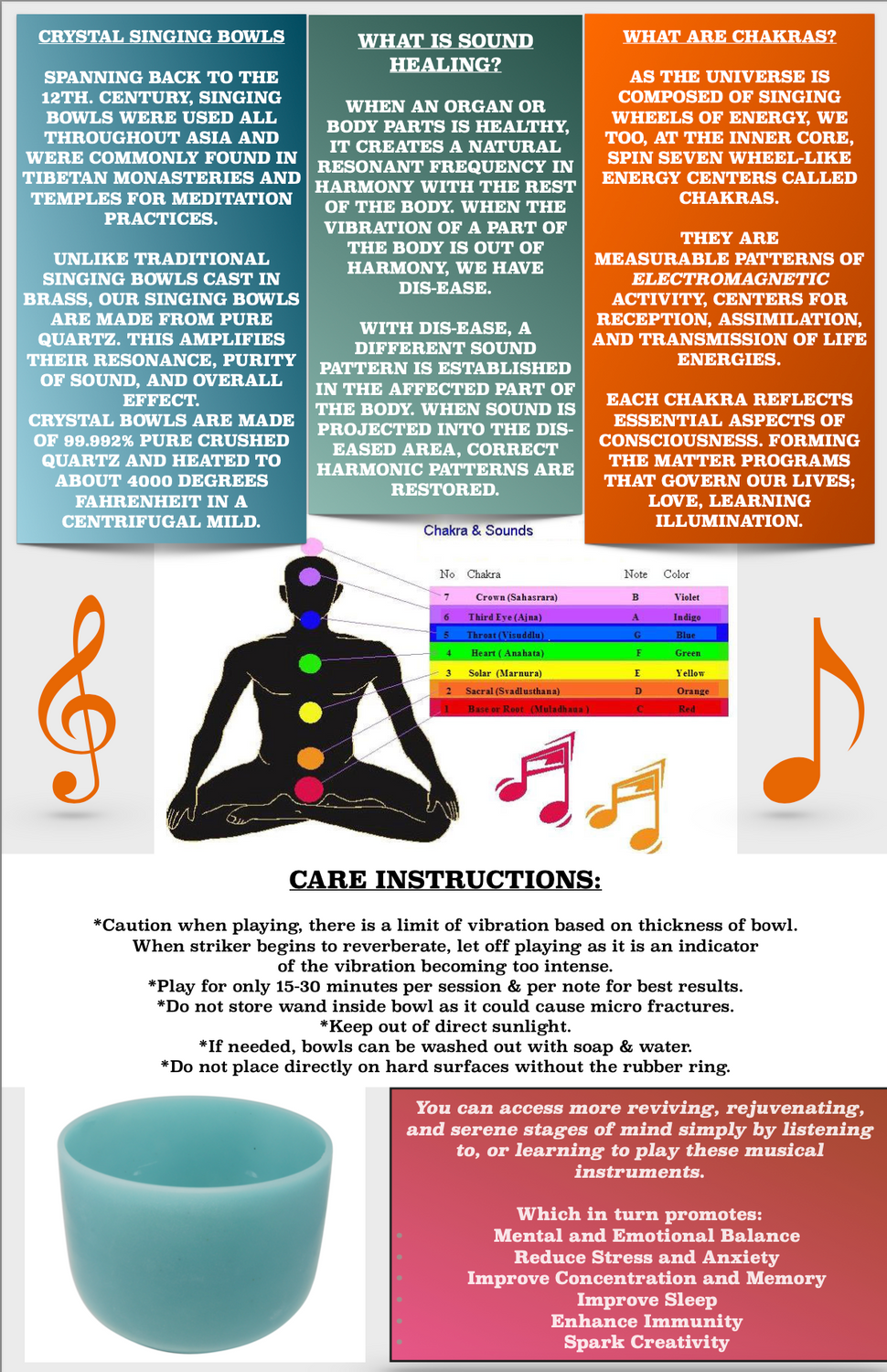 10" Imperial Topaz Gem Infused Quartz Singing Bowls