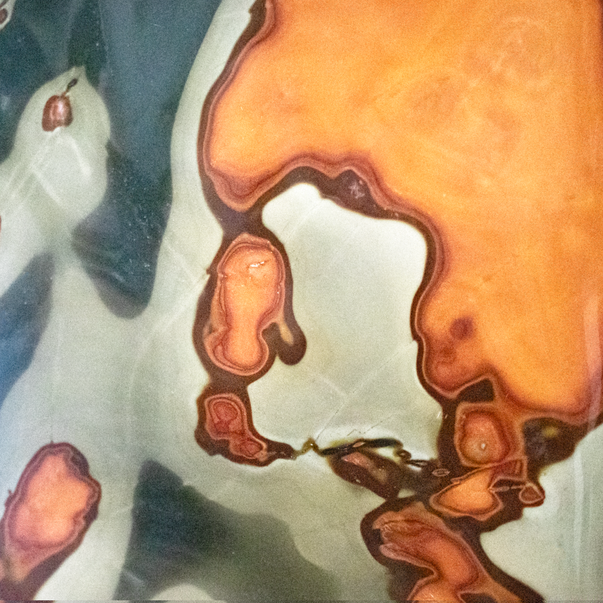 Polychrome Jasper Freeform Polished with Vivid Colors on Custom Rotating Base