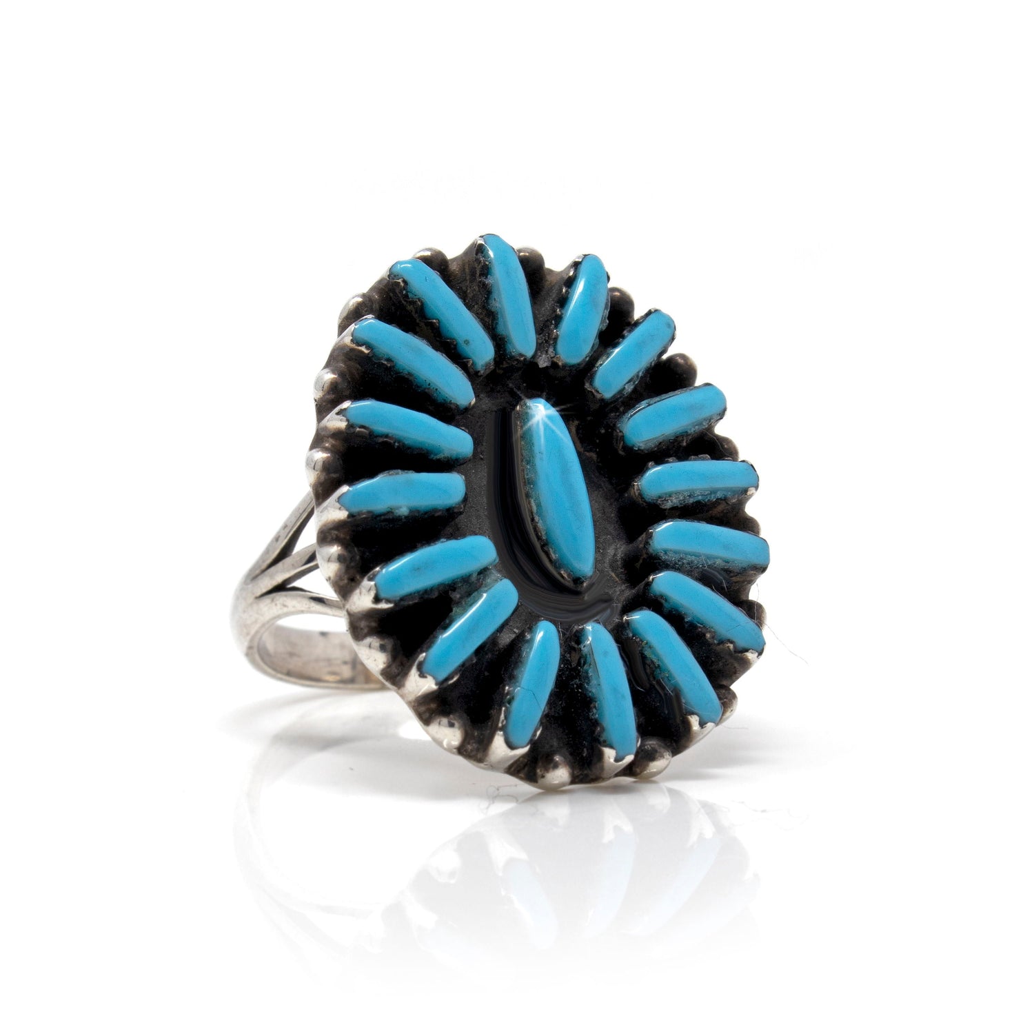 Arizona Turquoise Petit Point Ring Size 7 - Oval
