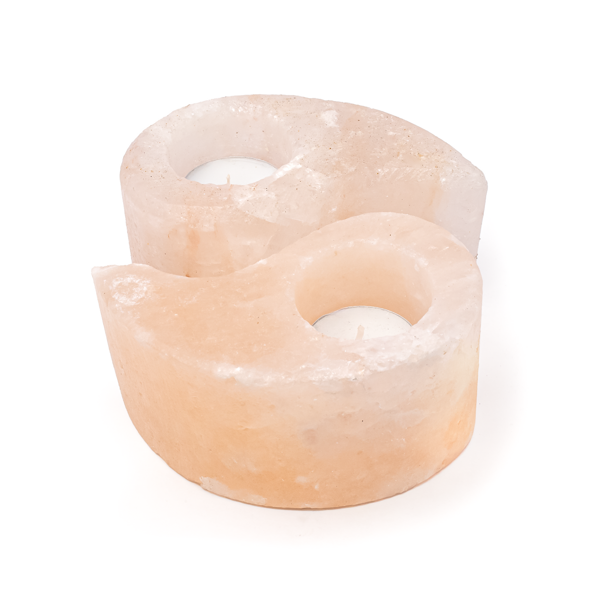 View of Himalayan Salt Candle Holder Set - Yin Yang