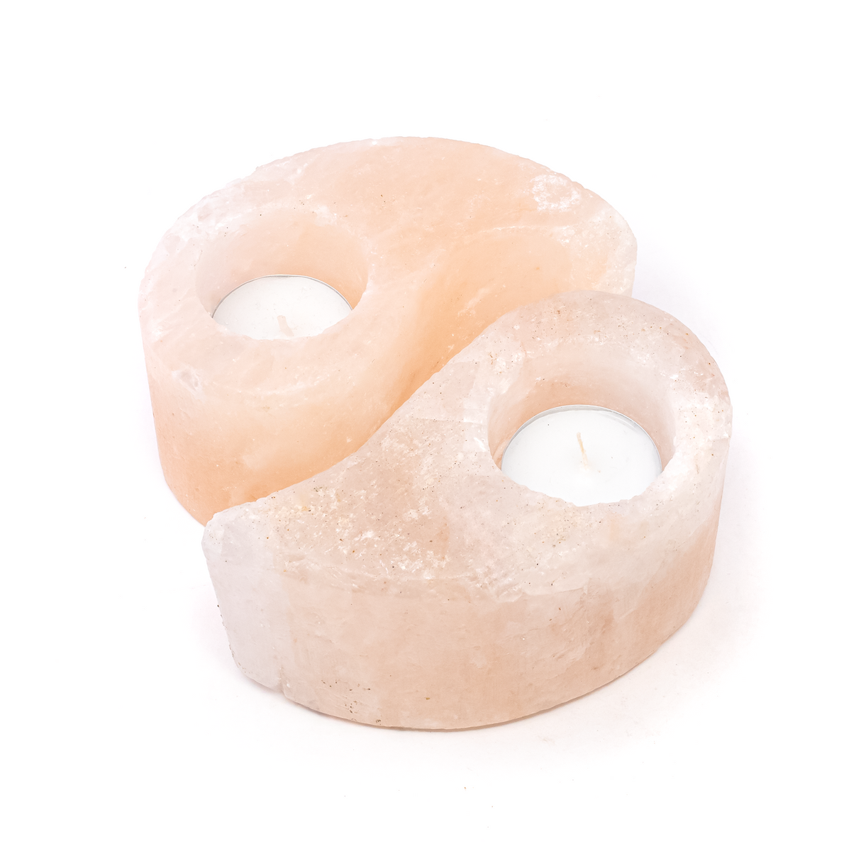 View of Himalayan Salt Candle Holder Set - Yin Yang