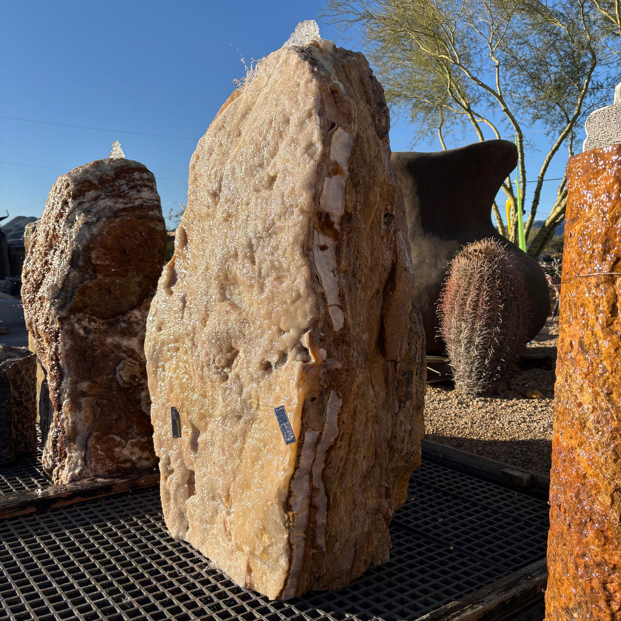 Unique Toffee Onyx Boulder Fountain