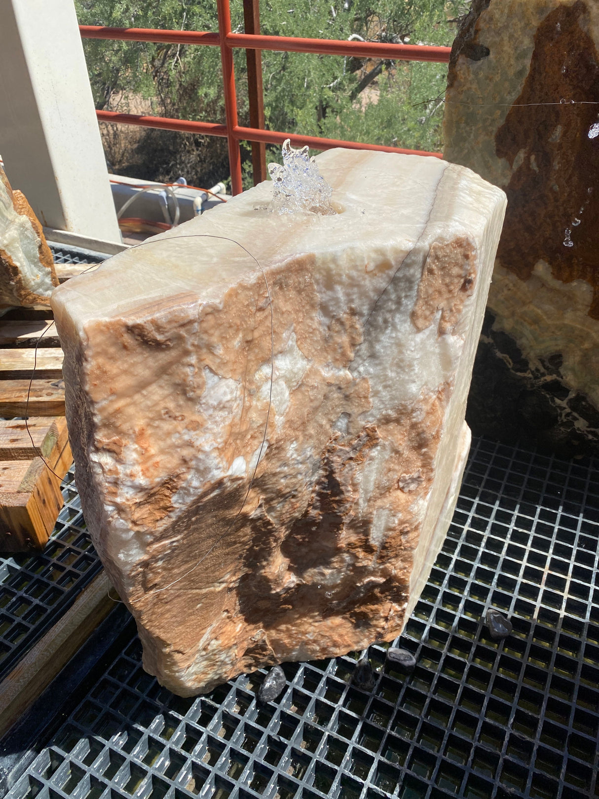 View of Tehuacan White Onyx Fountain