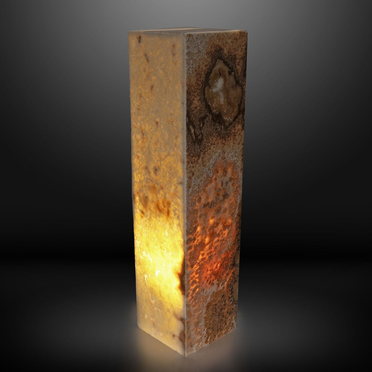 View of Golden Onyx Luminary Pedestal