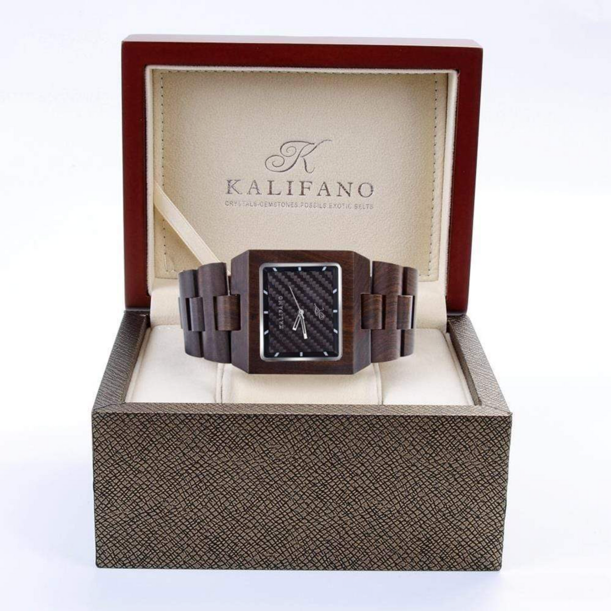 Empire Black Sandalwood Watch with Bamboo Box