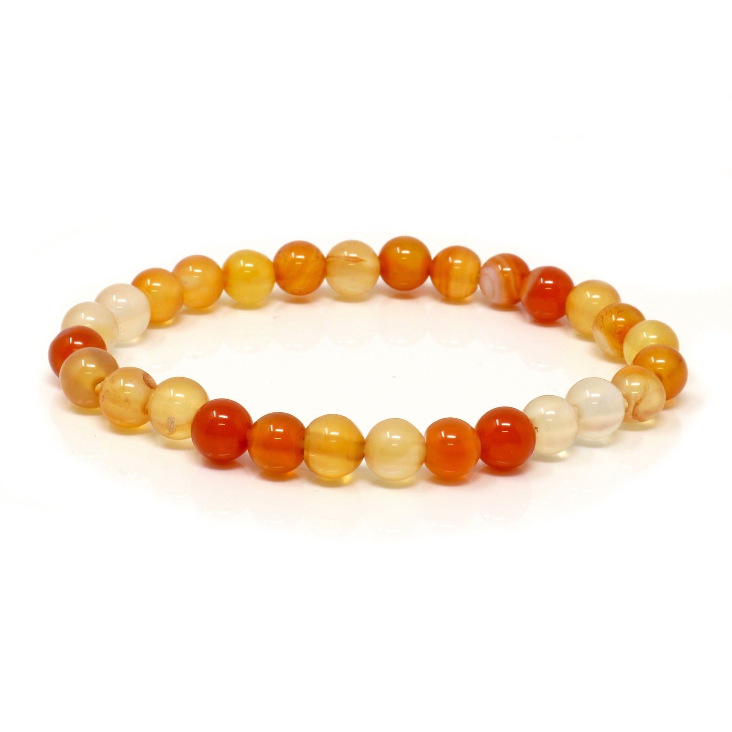 Carnelian 6mm Beaded Bracelet